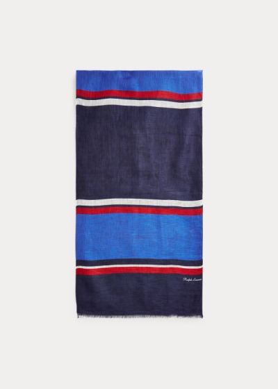 Men's Ralph Lauren Striped Linen Scarf | 059742LKY